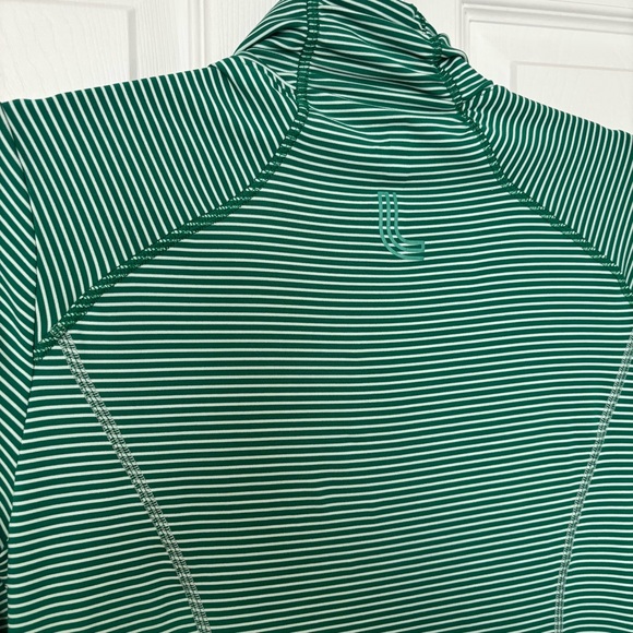 Lolë Women’s Large Green Striped Full Zip Jacket UPF 50+ Wicking Stretch - Picture 10 of 16